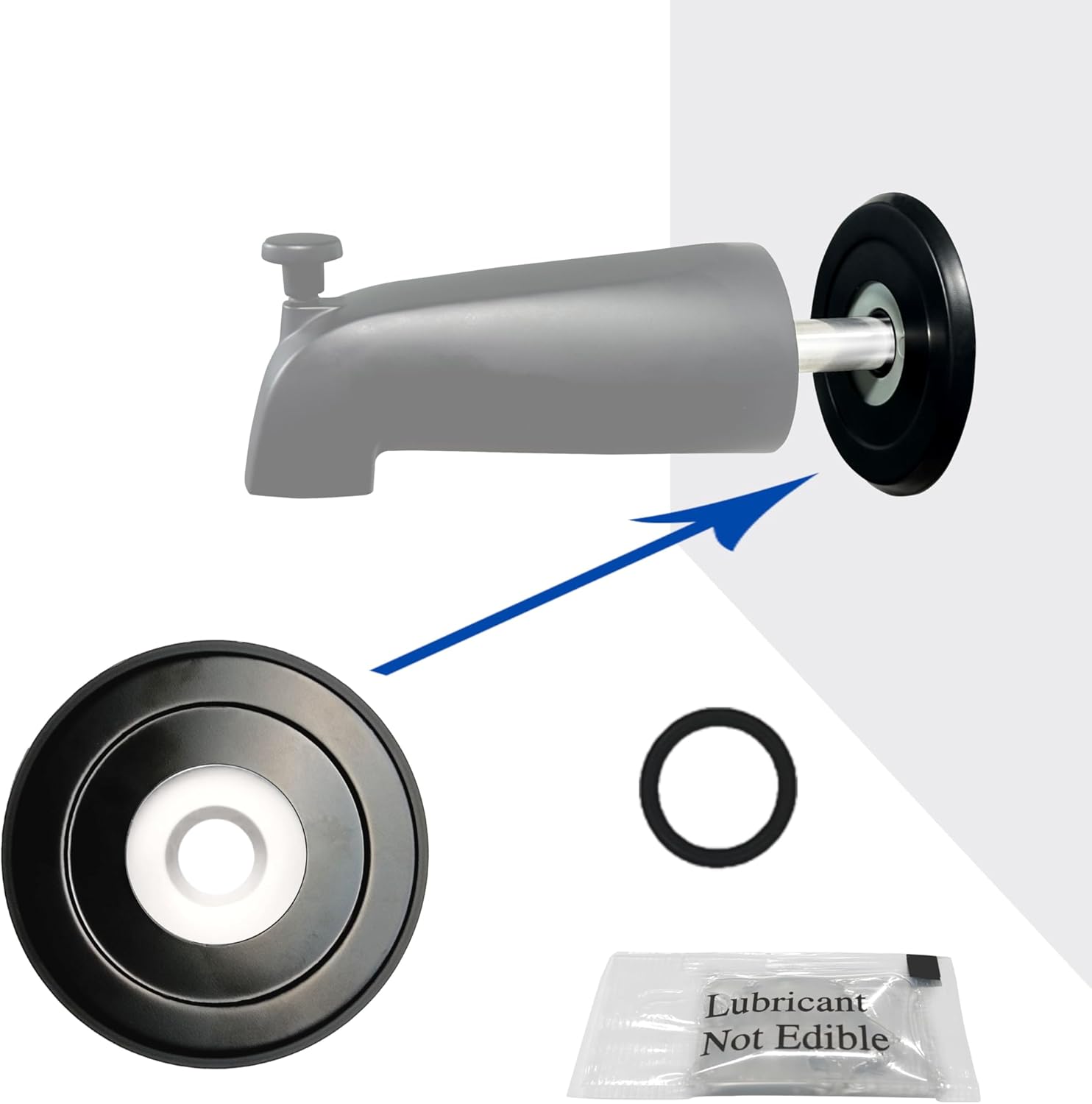 Espaciador de 14 pulgadas para boquilla de bañera, anillo de brida para grifo de baño, placa de cubierta Eschutcheon para espita con bloqueo de agua