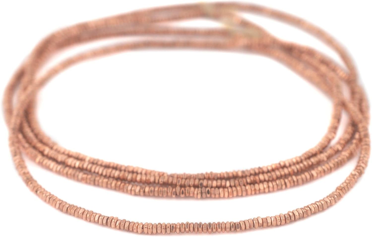 TheBeadChest Cuentas Heishi cuadradas facetadas de cobre (0.118 in)