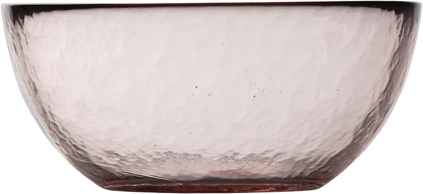 Los Cabos – Juego de 4 cuencos de cristal para ensalada y frutas de cereales de 6 pulgadas, colección de vasos y bebidas, color rosa