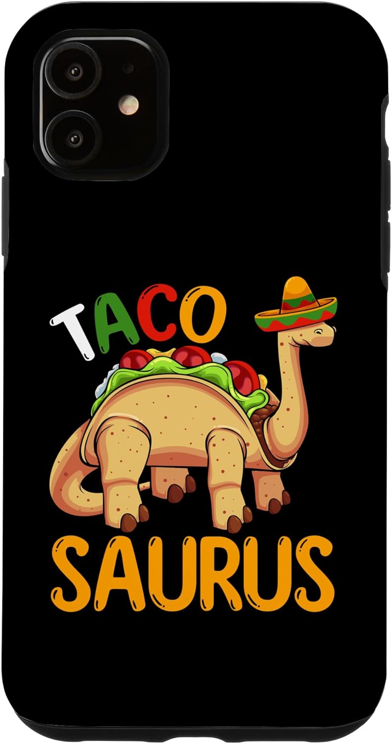 Carcasa mexicana para iPhone 11 Tacosaurus Taco Dinosaur Cool Dino Cinco De Mayo