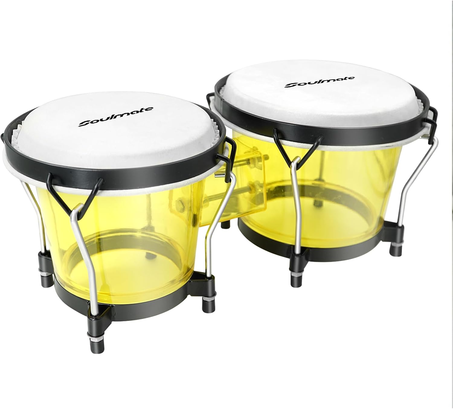 Soulmate Bongo – Juego de tambores de 6 y 7 pulgadas para niños, principiantes, adultos, profesionales, instrumento de percusión transparente con