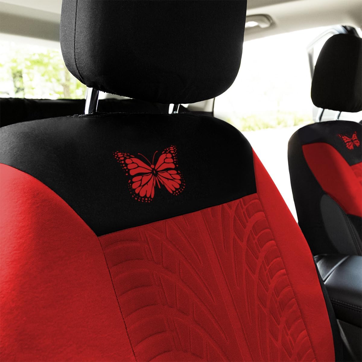 Fundas de asiento delantero de automóvil, paquete de 2 protectores de asiento automotriz de mariposa, accesorios para el interior del automóvil,
