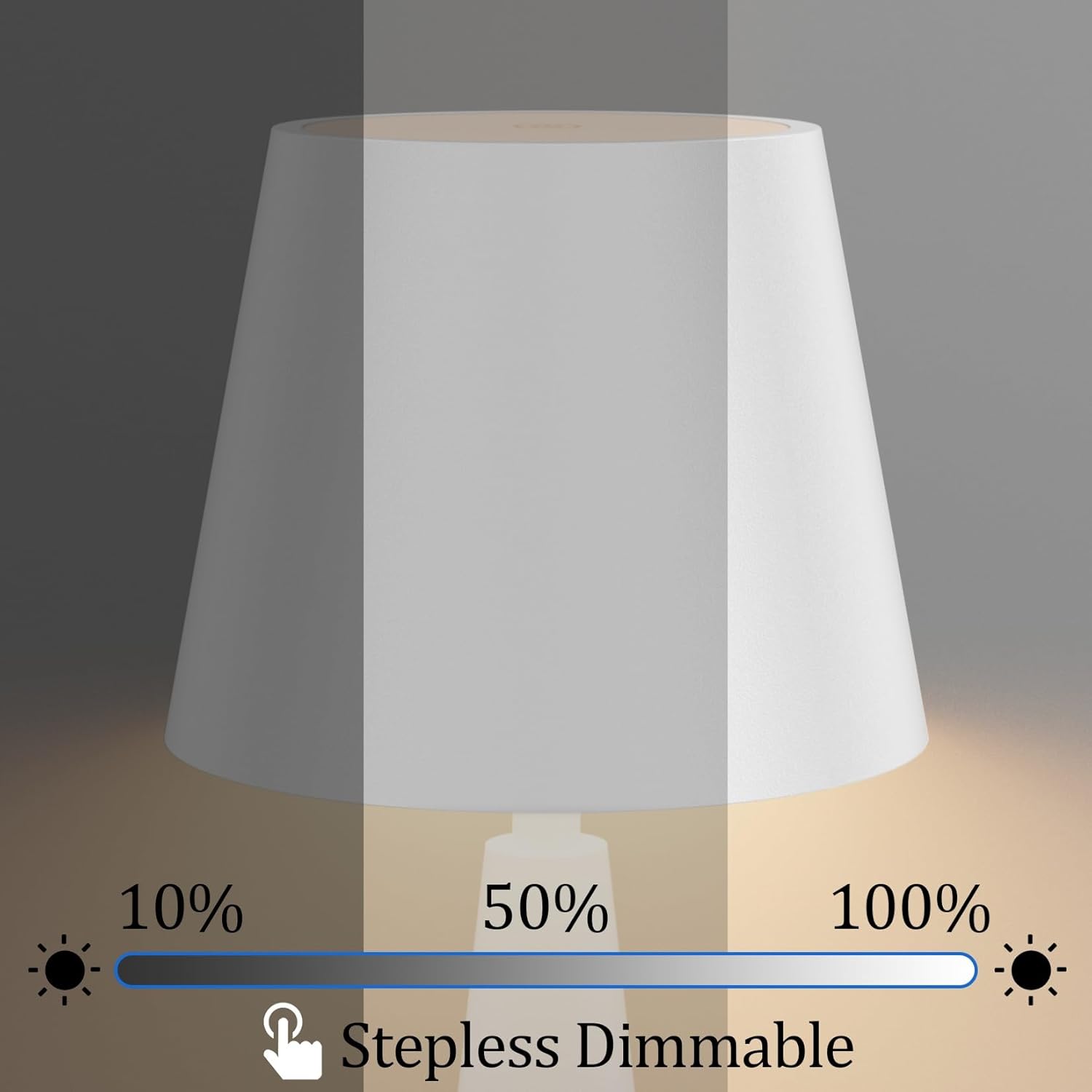 Moderna lámpara de mesa LED inalámbrica con sensor táctil, luz de mesa impermeable IP54 para exteriores, lámparas de mesa LED portátiles blancas,