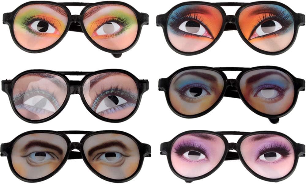 TOYANDONA Divertidos gafas de disfraz de ojos para Halloween, accesorio de fiesta del día de los tontos, 8 piezas (patrón aleatorio)