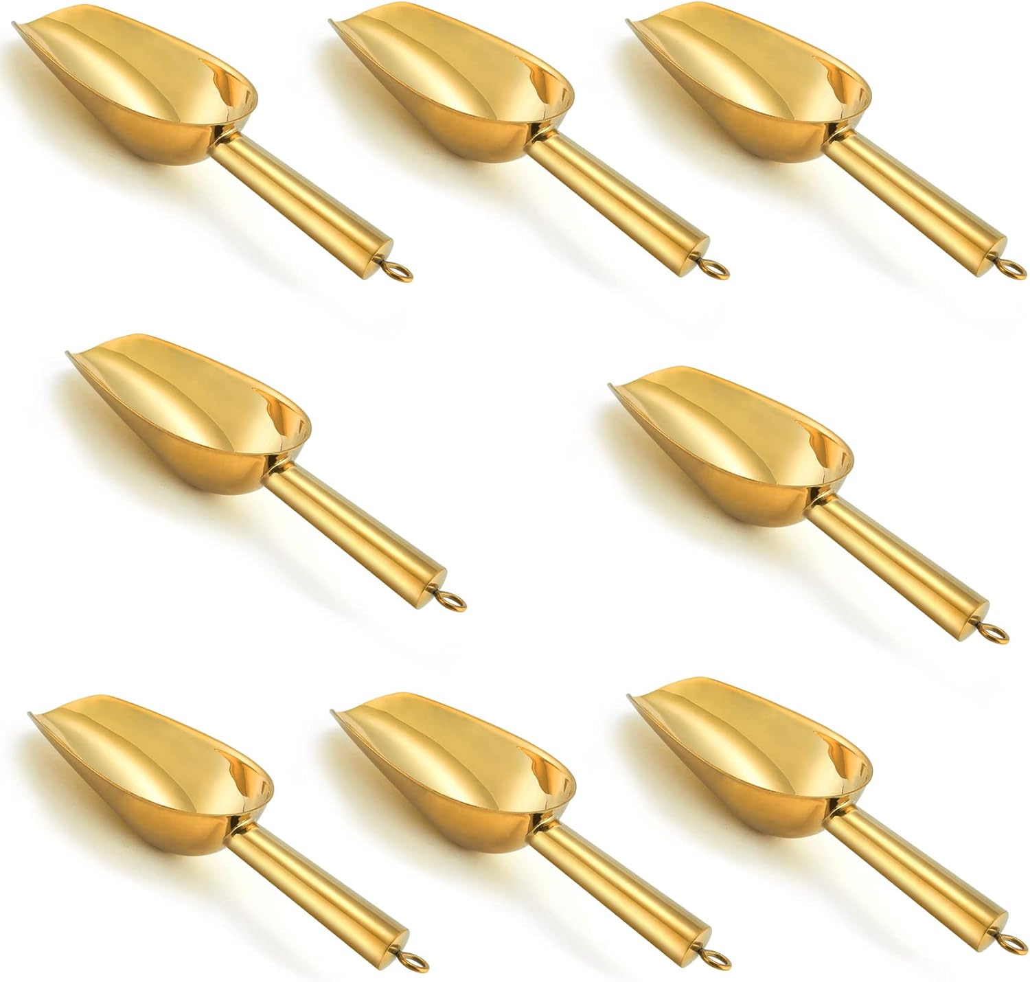 P&P CHEF – Juego de 8 mini cucharadas de 3 onzas, cubo de hielo dulce de acero inoxidable para el hogar, bar, bufé, recipientes de boda, fácil de