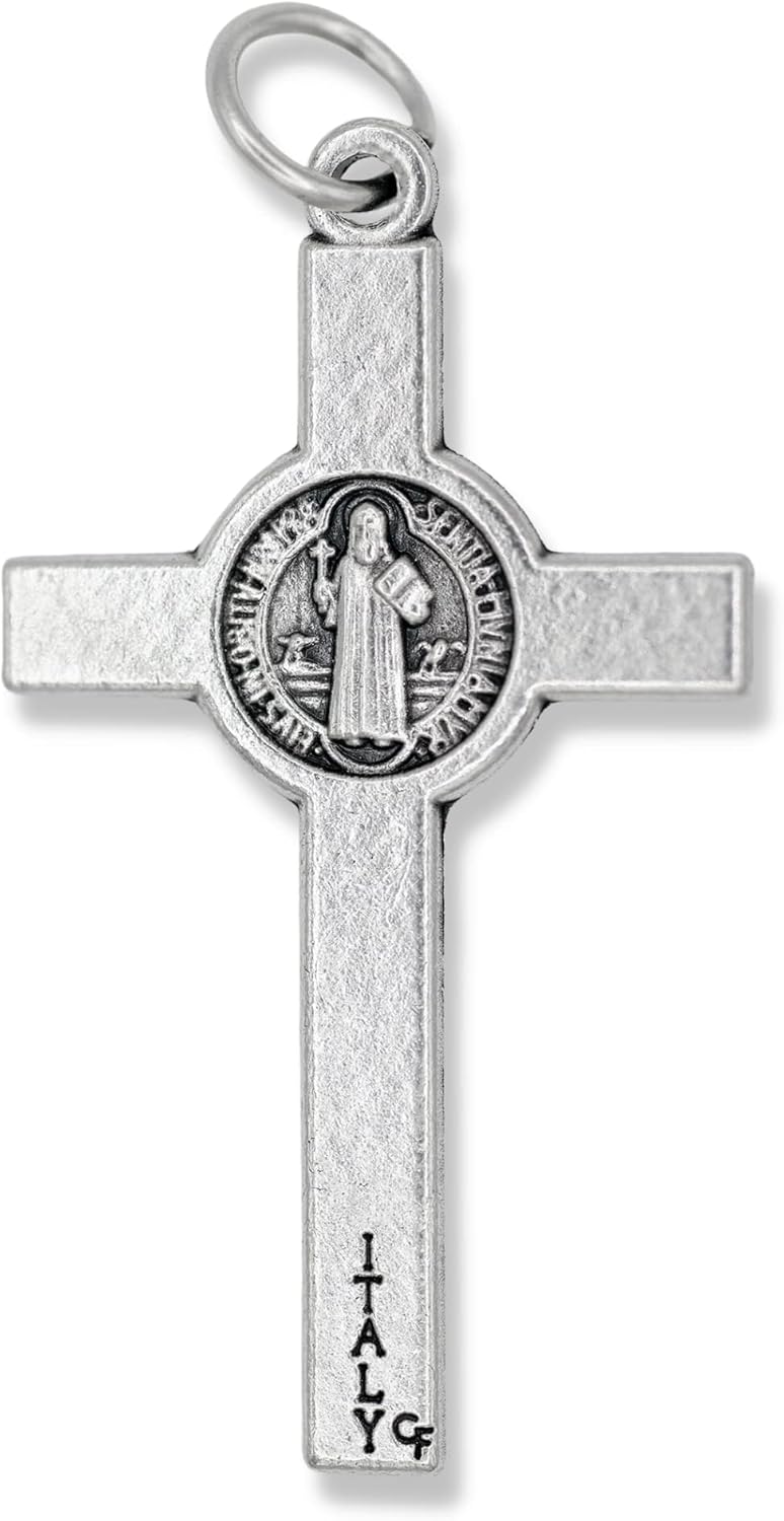 Caritas et Fides Paquete de 10 unidades  Crucifijo de San Benito  Crucifijo de San Benito para hacer rosario  1 12 pulgadas, pieza de rosario de