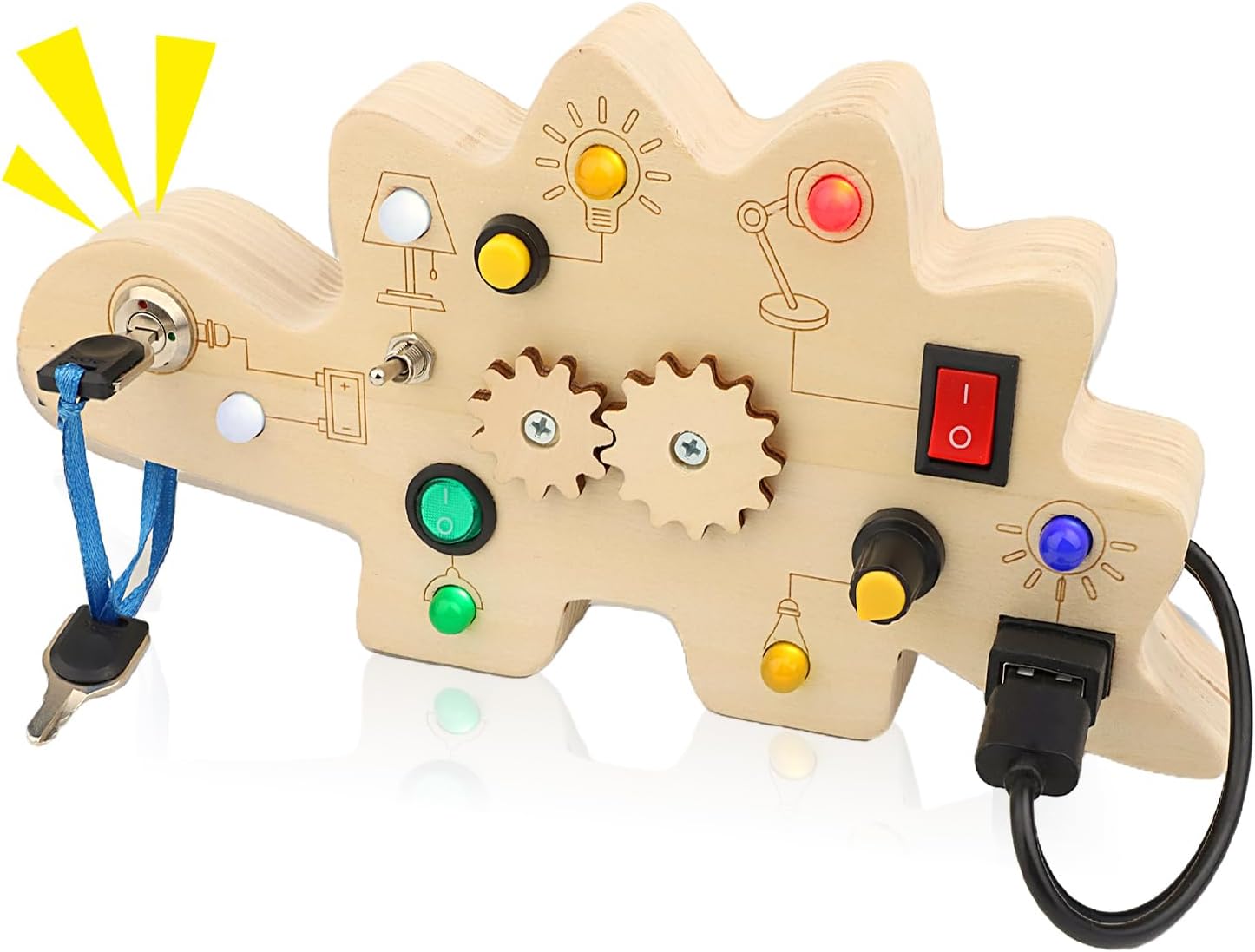 Montessori – Tablero de actividades de viaje de madera para bebés de 1, 2, 3, 4 años, aprendizaje temprano, dinosaurio de madera sensorial con