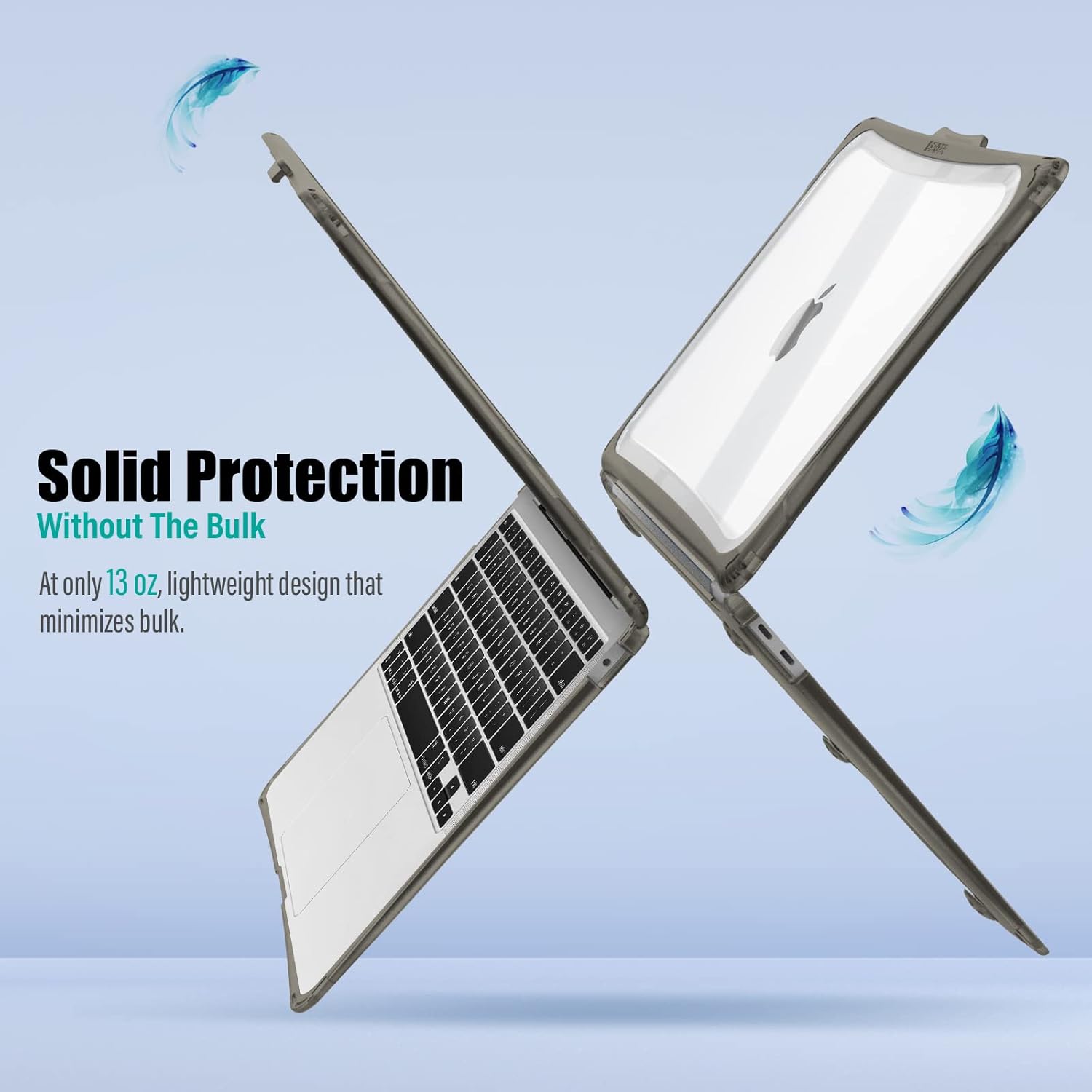IBENZER Hexpact – Funda compatible con MacBook Air de 13 pulgadas 2022 2021 2020 M1 A2337 A2179 A1932, funda resistente con cubierta de teclado,