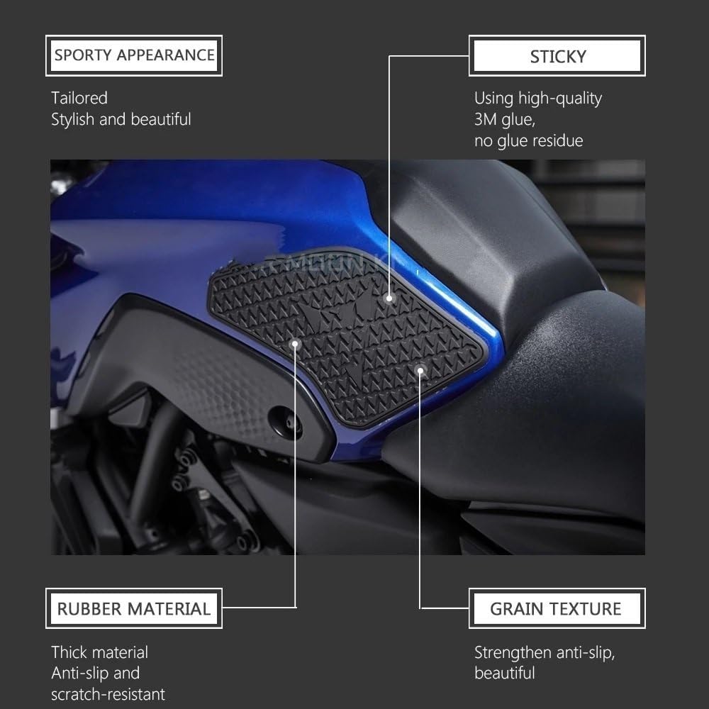 Motorcycle Fuel Tank Sticker Motorcycle Anti-Slip Side Fuel Tank Sticker for Y&AMAHA MT 07 MT07 MT-07 2021 – Tank Pad Knee Traction Pad Grip Fuel