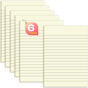 Bloc de notas adhesivas de 4 x 6, 6 blocs, notas adhesivas amarillas con líneas, 30 hojasbloc, blocs adhesivos fáciles de publicar, bloc de notas Bloc de notas adhesivas de 4 x 6, 6 blocs, notas adhesivas amarillas con líneas, 30 hojasbloc, blocs adhesivos fáciles de publicar, bloc de notas