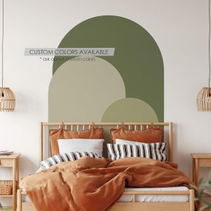 Calcomanía de pared de arco moderno verde oliva, adhesivo de pared para despegar y pegar, mural bohemio autoadhesivo extraíble, calcomanía para Calcomanía de pared de arco moderno verde oliva, adhesivo de pared para despegar y pegar, mural bohemio autoadhesivo extraíble, calcomanía para