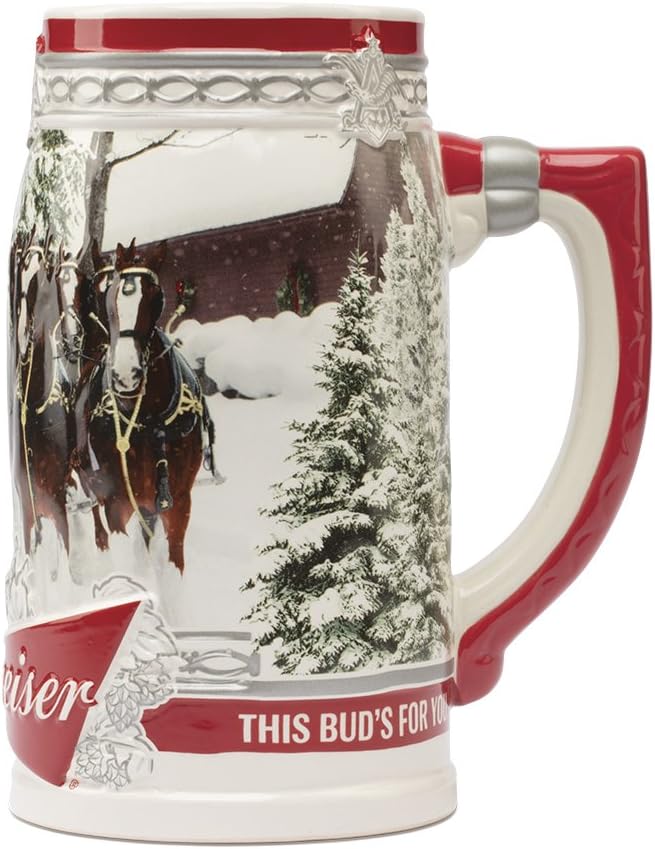 Budweiser Humpen, jarra para cerveza Holiday Stein, 31oz, 2017