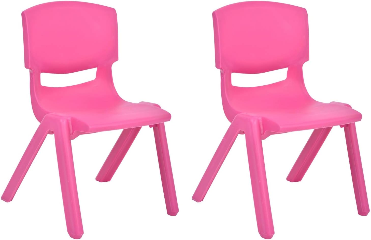 JOON Sillas apilables de plástico para niños, (paquete de 2), 20.5 x 12.75 x 11 pulgadas, la silla perfecta para salas de juegos, escuelas,