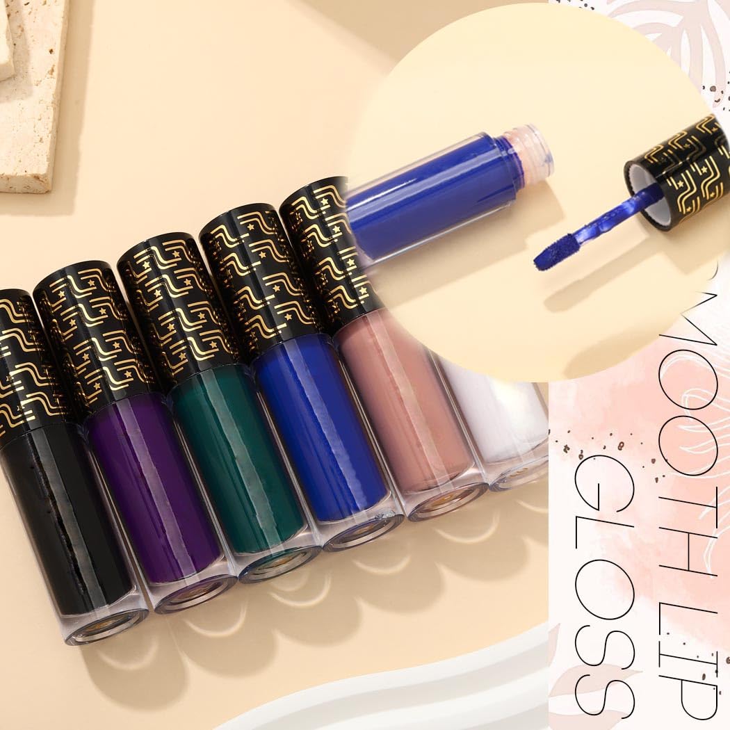 Kilshye Lápiz labial líquido mate para Halloween, pigmento gótico, brillo labial, terciopelo para disfraz, para mujeres y niñas, paquete de 1 unidad