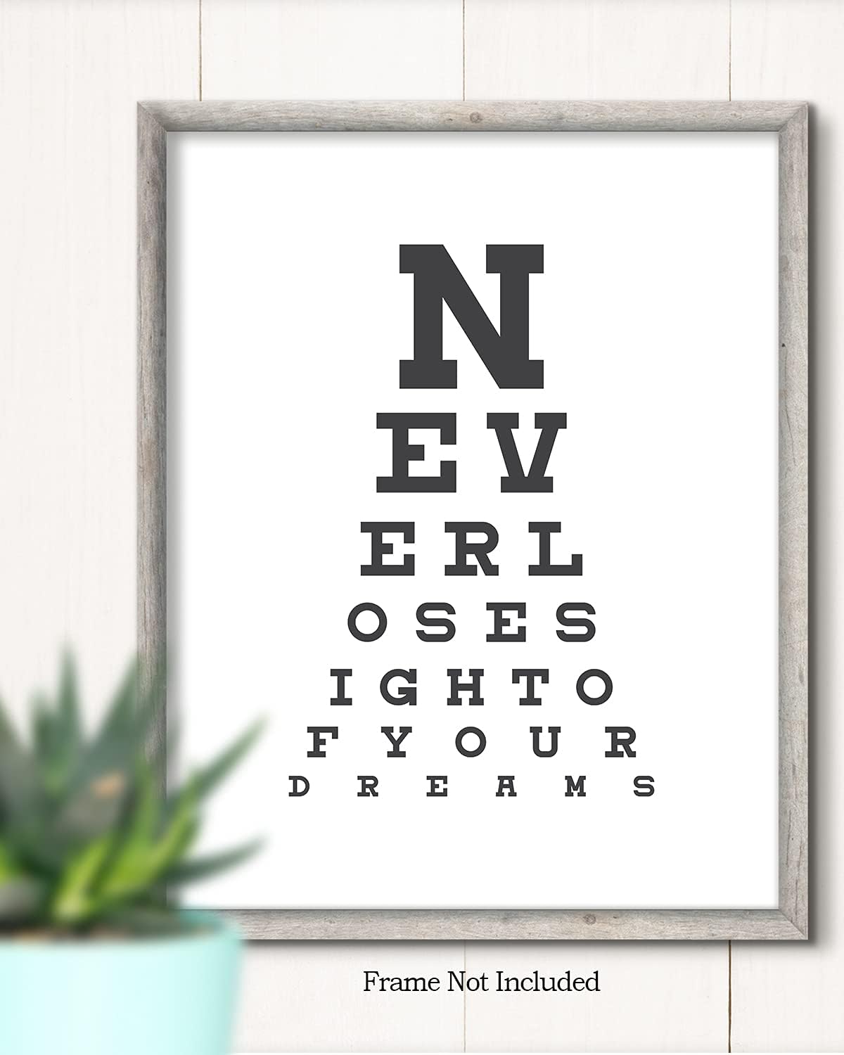 Govivo Never Lose Sight Of Your Dreams – Impresión artística de pared con cita motivacional, impresión de decoración de pared, póster o lienzo para