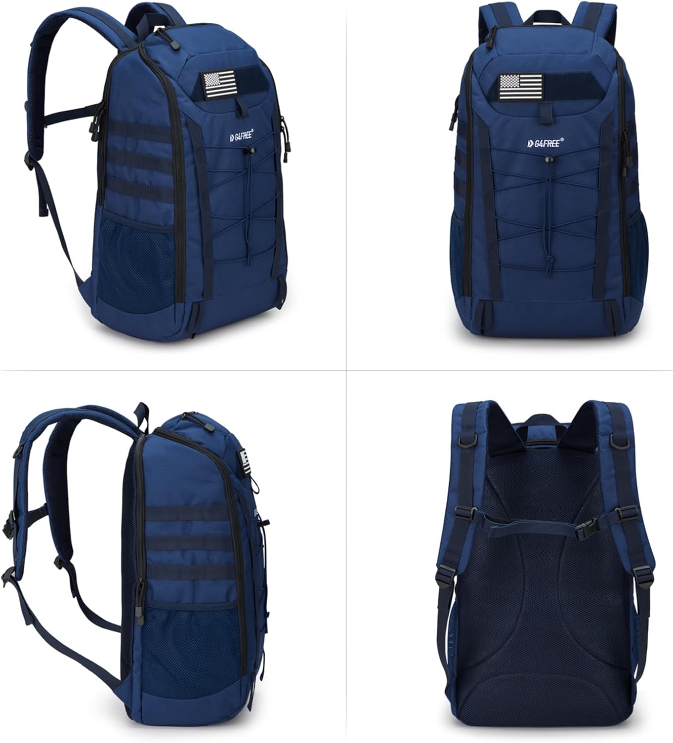 G4Free Mochila táctica militar 45L 3 días de supervivencia de asalto Molle Pack para senderismo, camping, viajes, Azul oscuro, Mochilas de mochila