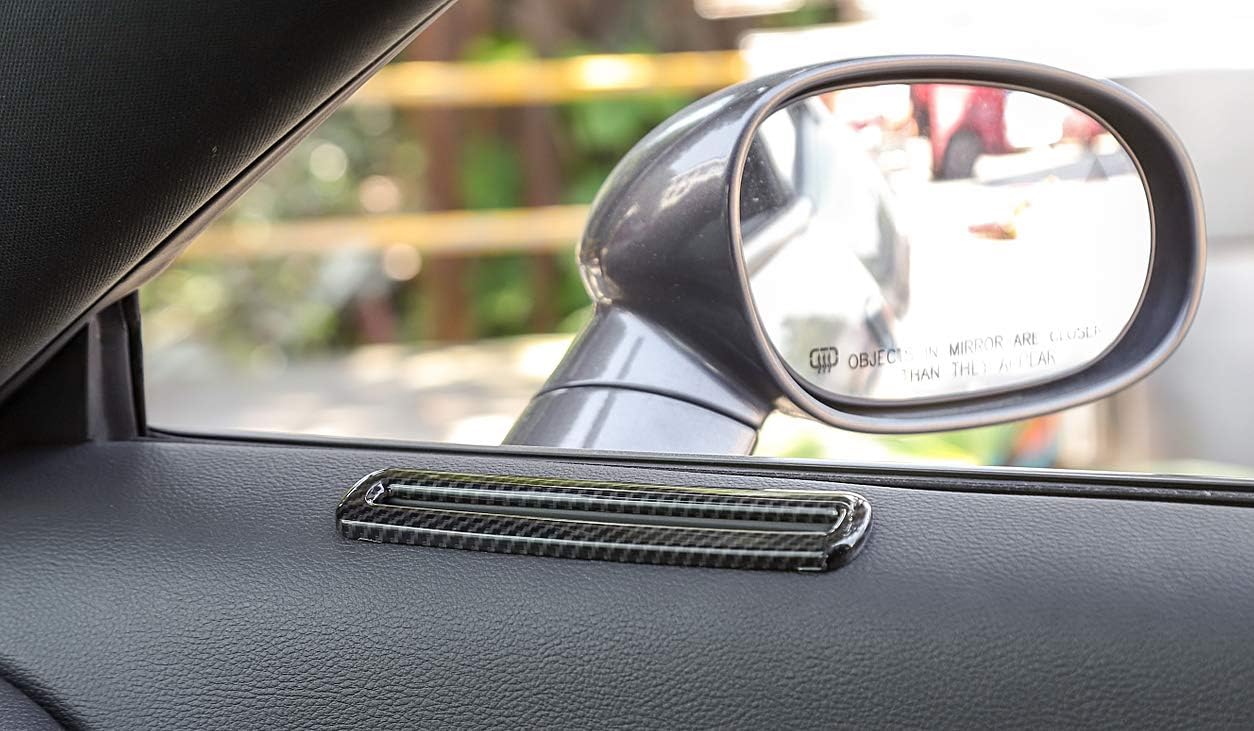 GZXinWei Cubierta de salida de salida de aire de puerta interior de fibra de carbono para Dodge Challenger 2015-2020 Adhesivo para panel interior