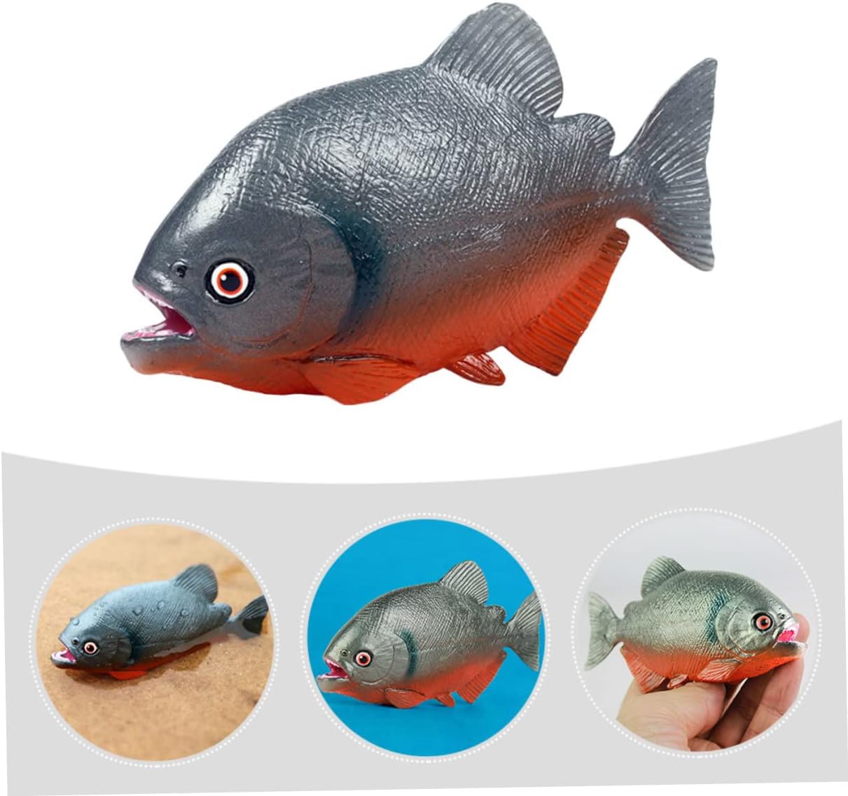 GANAZONO Piranha Toys Ocean Animals Toys Ocean Toys Fish Model Restaurante Escaparate Ornamento Simulación Estatua de Pescado Modelo Animal Río