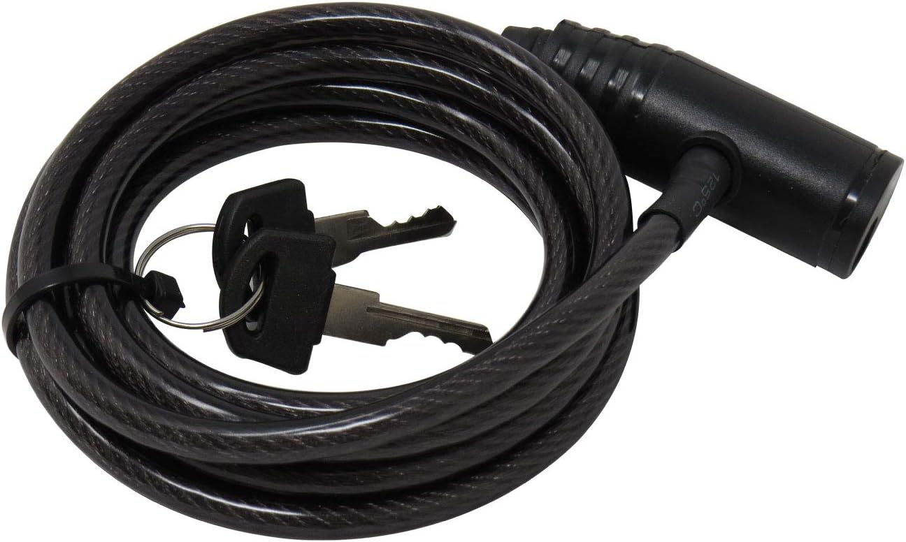 Vosker Candado de cable de seguridad para cámara de seguridad con 2 llaves, acero trenzado flexible, 6 pies de largo, soporte universal para cámara