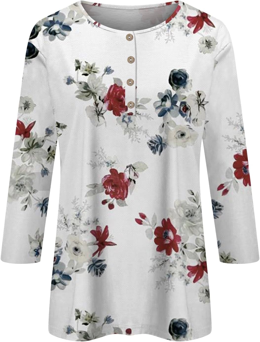 Camisetas básicas para mujer, camisas de manga 34 para mujer, lindas camisetas estampadas, blusas casuales de talla extragrande, camisetas básicas