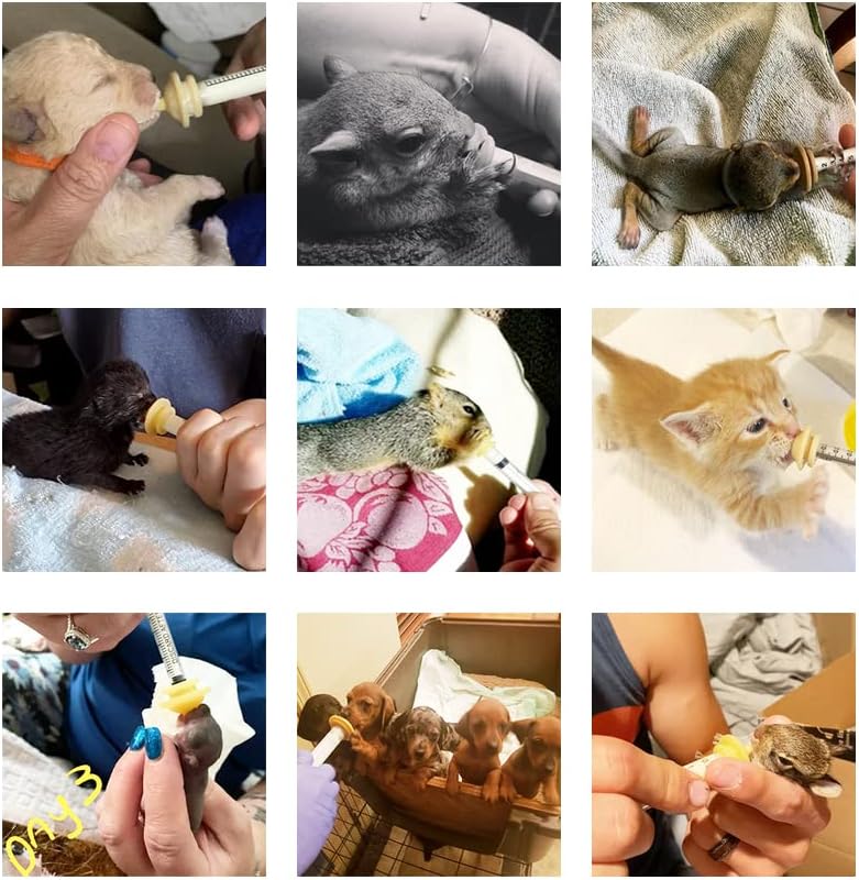 Paquete de 10 pezones de lactancia para mascotas, kit original de repuesto para alimentación de pezón para gatitos recién nacidos, cachorros,