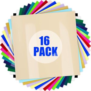 Paquete surtido de vinilos de transferencia de calor brillantes, vinilo de perlas para planchar en camisetas de bricolaje, 16 hojas de vinilo para Paquete surtido de vinilos de transferencia de calor brillantes, vinilo de perlas para planchar en camisetas de bricolaje, 16 hojas de vinilo para