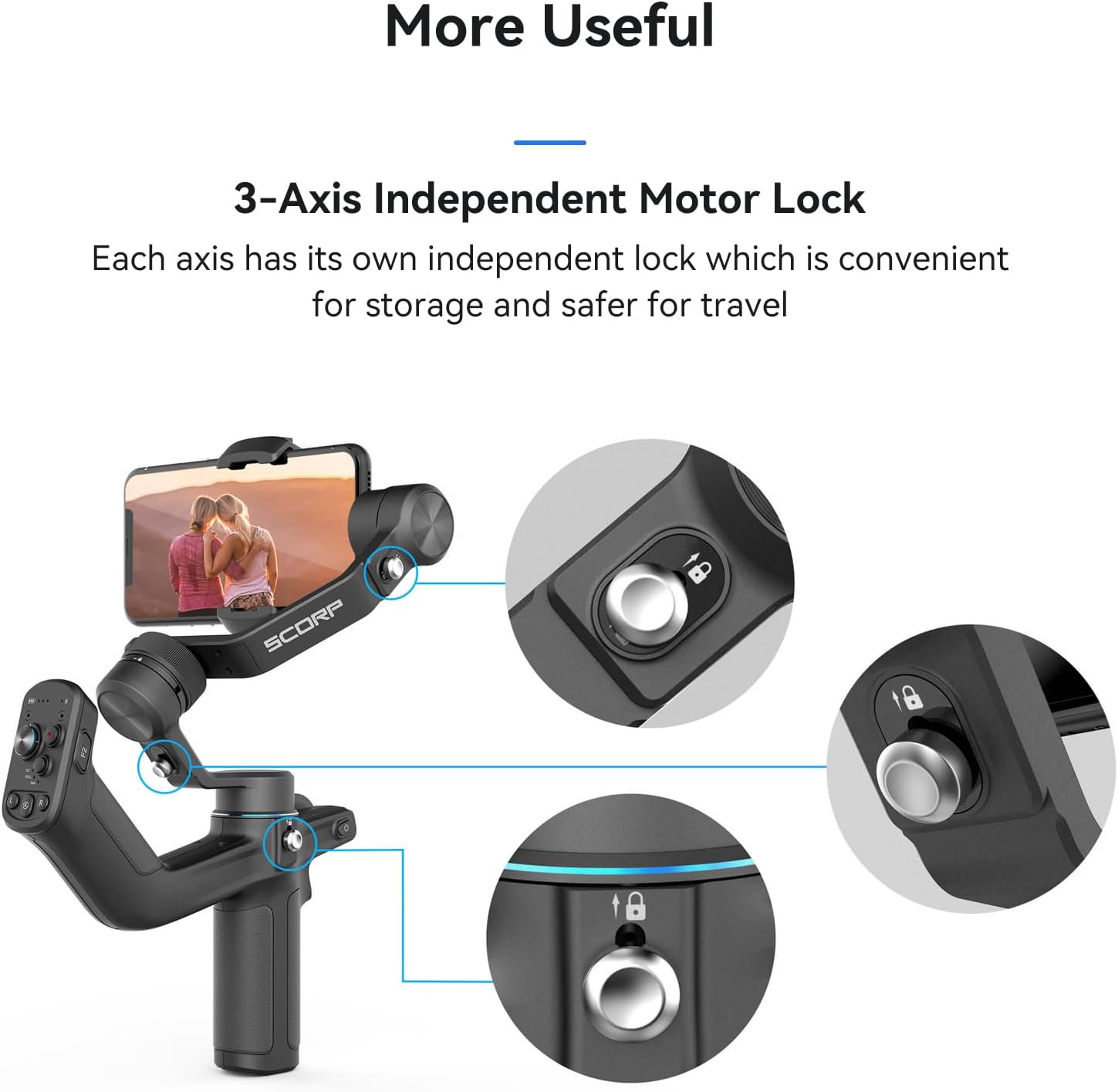FeiyuTech Estabilizador de cardán de 3 ejes para smartphone con trípode estabilizador de video para todos los iPhone y Android Series Max 18.34 oz