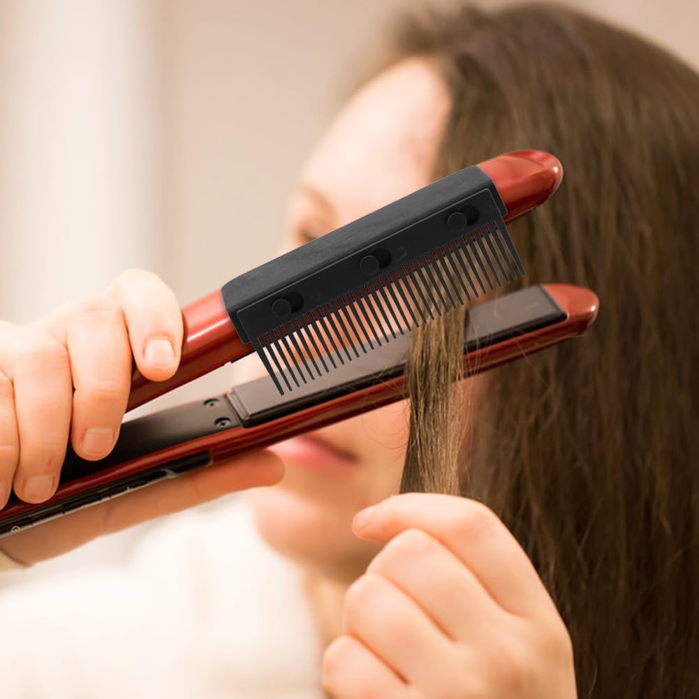 2 juegos de 2024 nuevo peine de hierro plano, peine de peluquería mejorado para alisar el cabello de peluquería plano, accesorio de peine para
