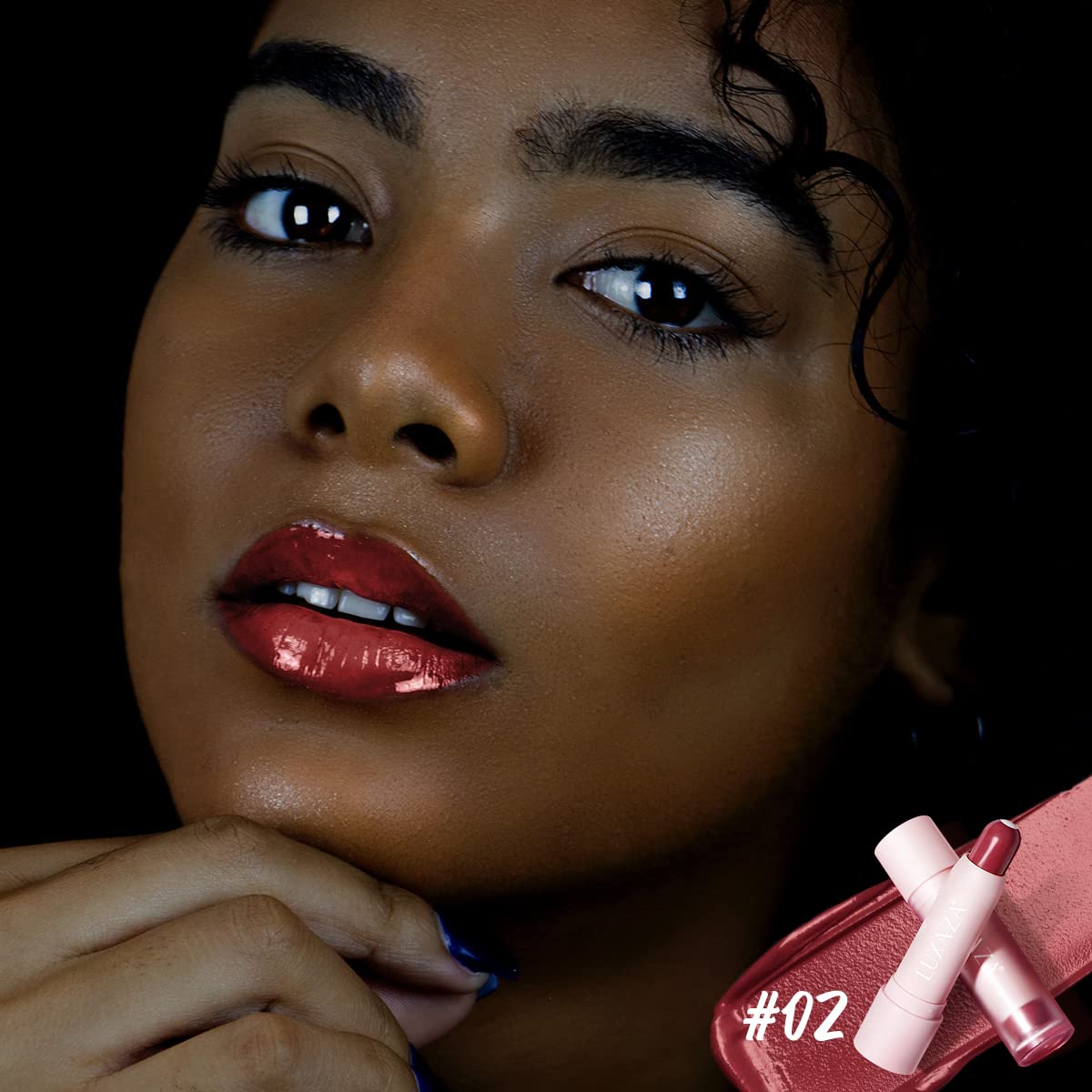 Bálsamo labial tintado con color, acabado semibrillante natural, hidratantecolorante 2 en 1 hidratante para niñas y mujeres #02 Rose-In-Love