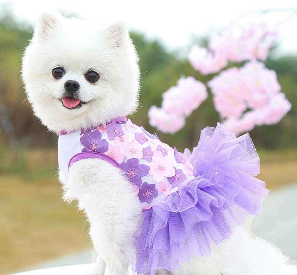 Sebaoyu Vestidos para perros pequeños y niñas, paquete de 3 prendas de verano para cachorros, ropa de verano para cachorros, falda de gato, tutú
