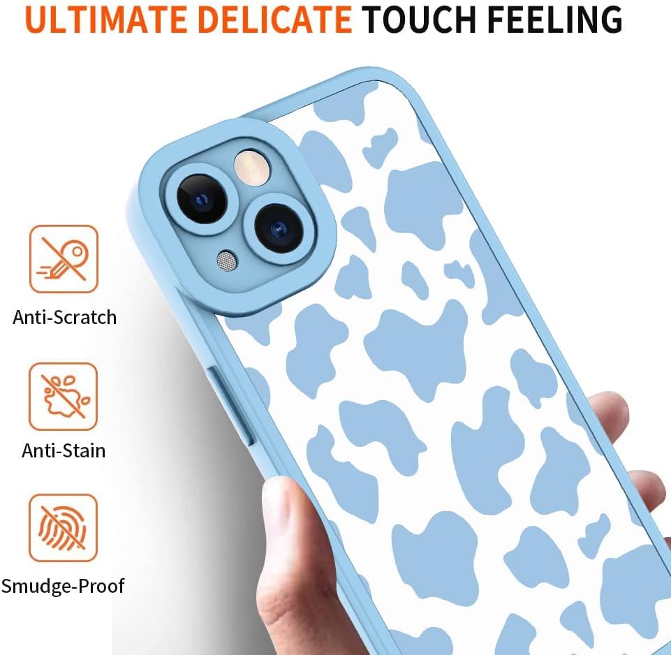 ZIYE Funda para iPhone 13, diseño de vaca con protección para cámara, funda protectora de silicona TPU para teléfono, diseño de guepardo, compatible