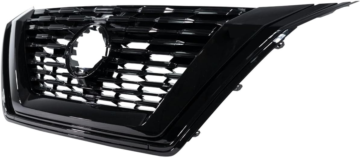 Conjunto de rejilla superior de parachoques delantero negro compatible con reemplazo Nissan Rogue 2021-2023.