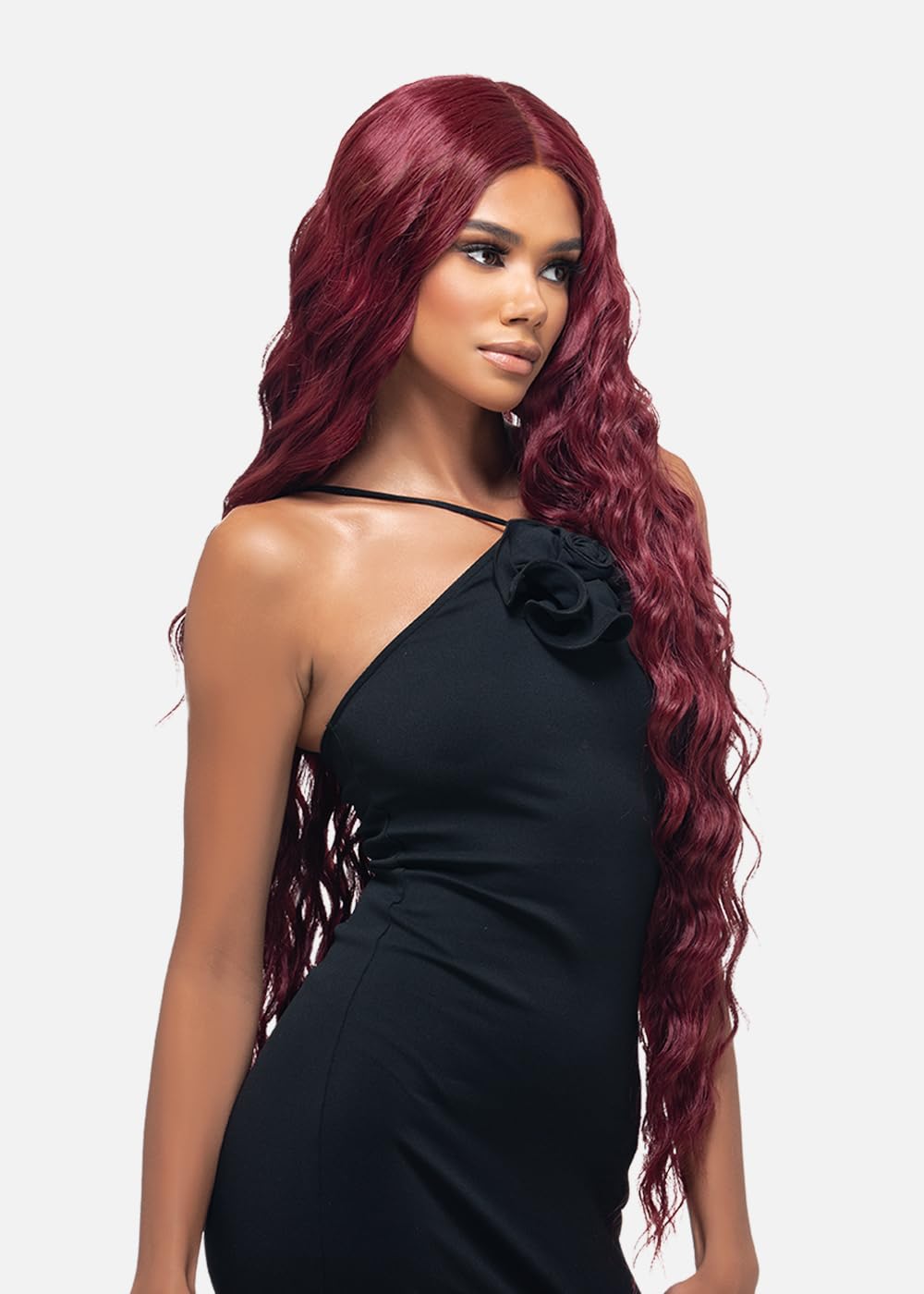 Vivica A. Fox WNB-3, mezcla de cabello humano, peluca de encaje frontal, color 1B, negro apagado