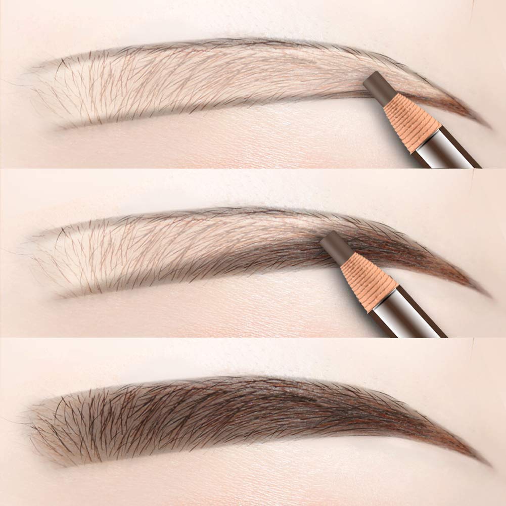 Lápiz de cejas impermeable de larga duración con cordón de tracción, perfecto para marcar, rellenar y delinear, maquillaje de tatuaje para
