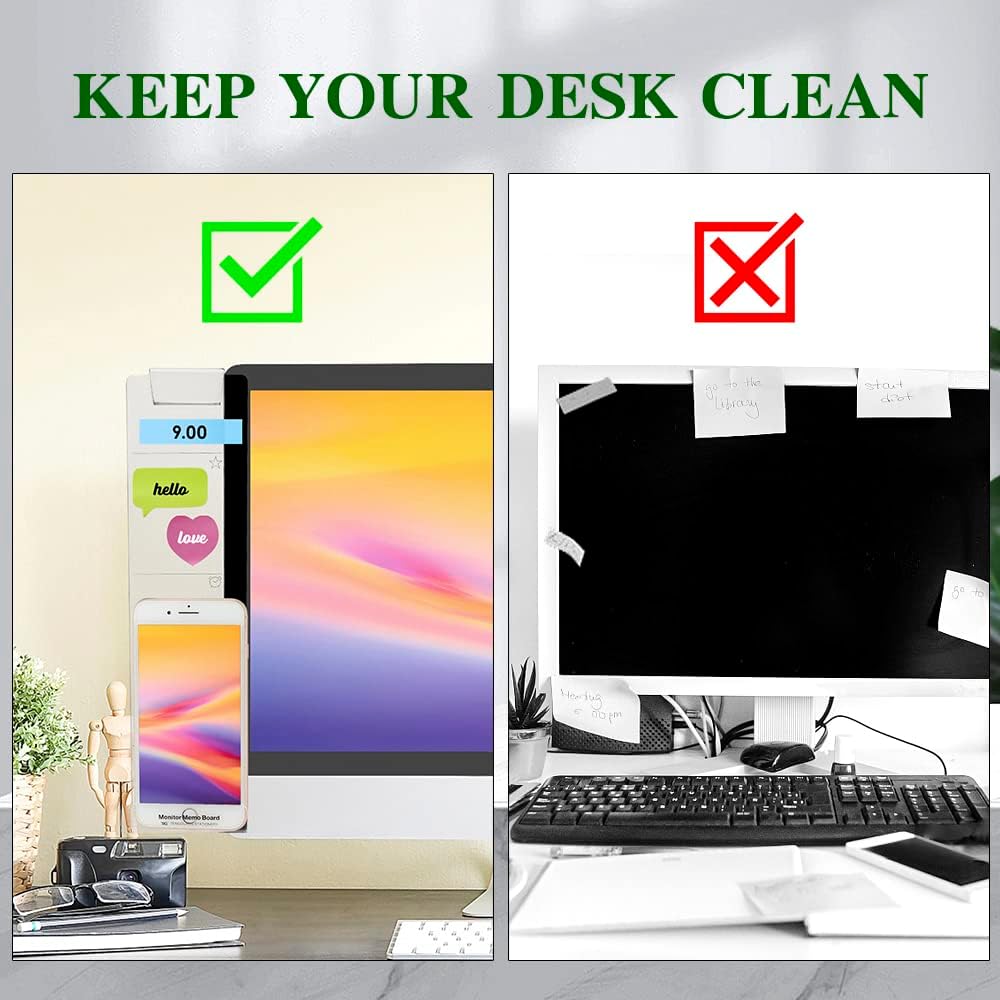 Accesorios de escritorio de oficina, monitor de computadora, tablero de notas, tablero de mensajes multifunción, soporte para notas adhesivas para