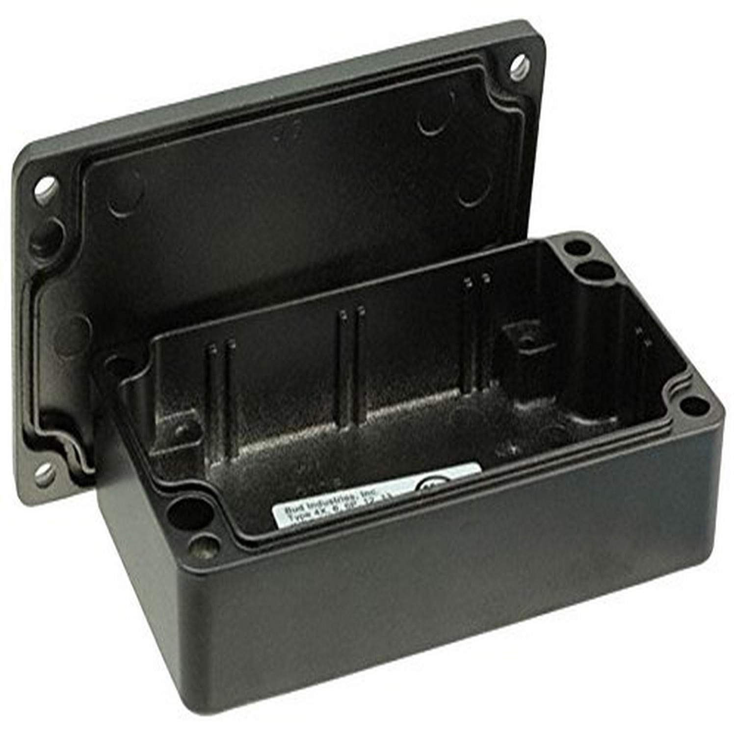 BUD Industries AN-1302-AB IP68 Caja de aluminio 4.55 pulgadas de largo x 2.58 pulgadas de ancho x 1.18 pulgadas de alto, negro
