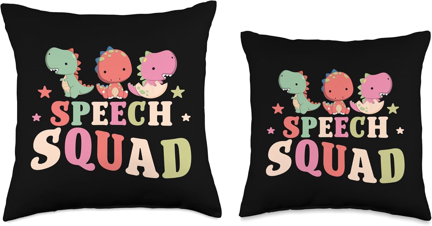 Squad – Cojín de dinosaurio con diseño de patólogo, 18 x 18 pulgadas, multicolor