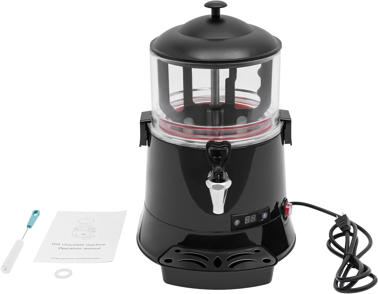 Máquina de calentamiento y mezcla de chocolate de 1.32 galones, máquina eléctrica de chocolate caliente con temperatura ajustable para calefacción
