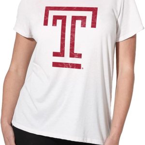 Colección oficial de camisetas sueltas con logotipo primario para mujer, color blanco Colección oficial de camisetas sueltas con logotipo primario para mujer, color blanco