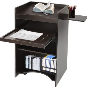 Podium – Atril móvil de piso, atril de madera rodante, podio de pie con estante de almacenamiento, aulas, oficinas, escuelas, púlpitos de iglesia Podium – Atril móvil de piso, atril de madera rodante, podio de pie con estante de almacenamiento, aulas, oficinas, escuelas, púlpitos de iglesia