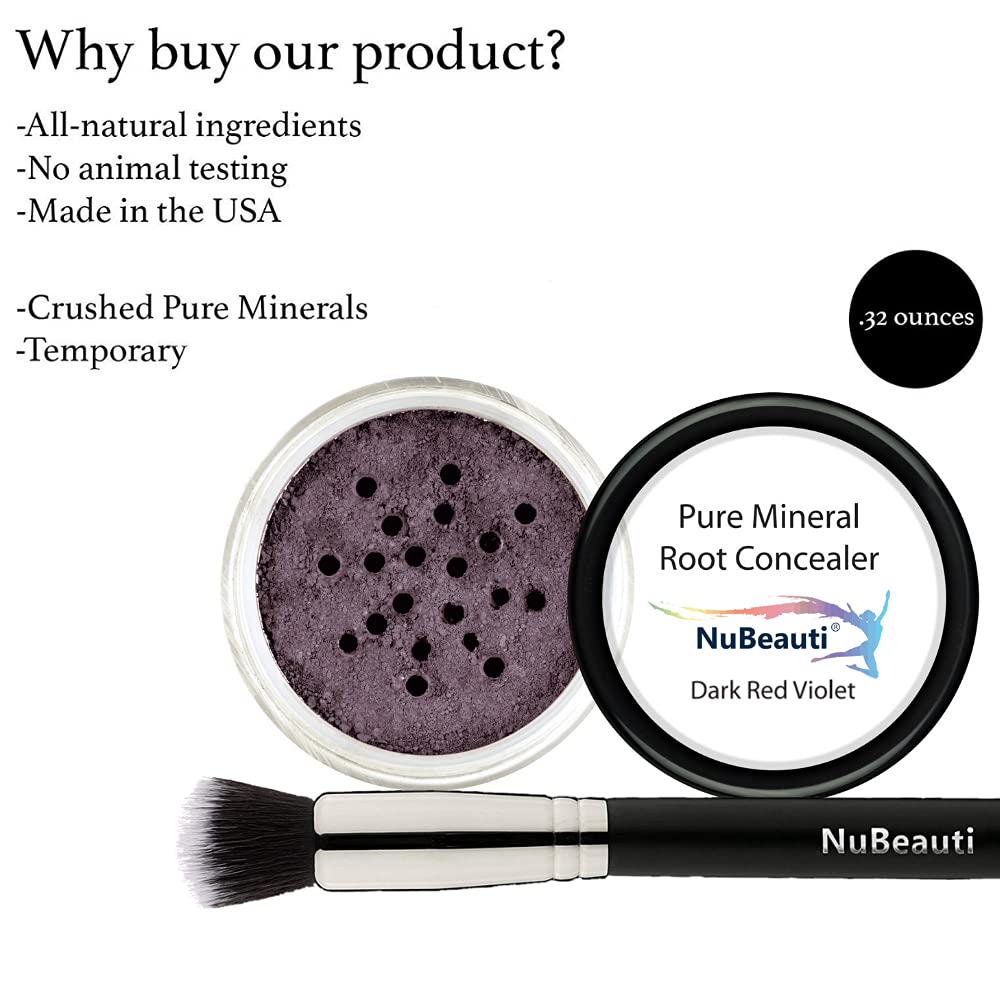 Polvo de retoque corrector de raíces, minerales triturados totalmente naturales sin cepillo, cobertura total de cabello gris para cabello negro,