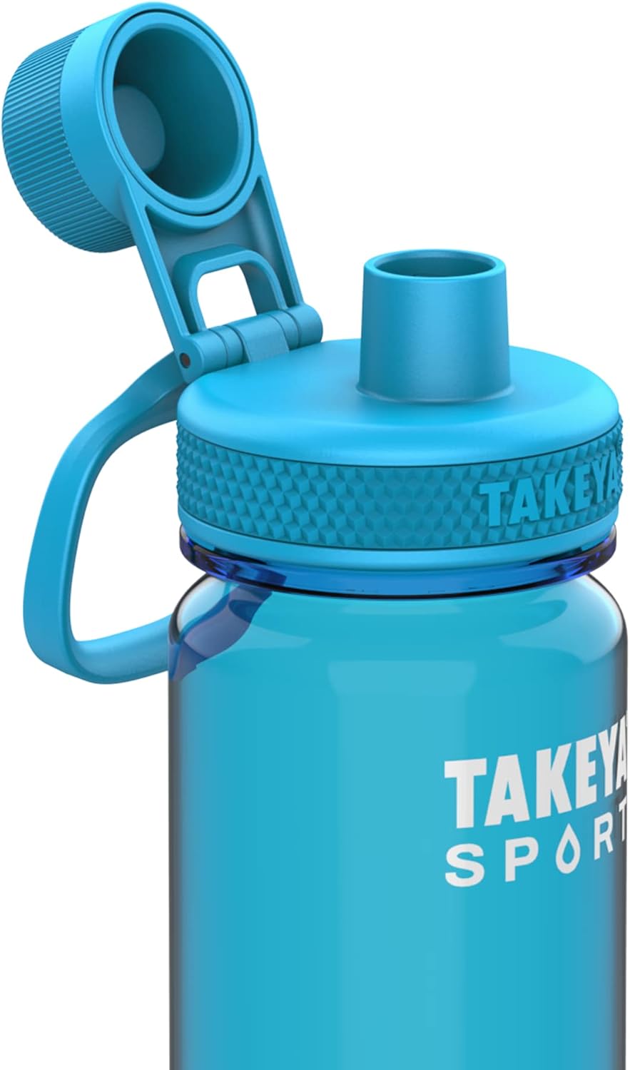 Takeya Botella de agua deportiva de plástico Tritan de 24 onzas con tapa de boquilla, calidad premium, sin BPA, azul campeonato