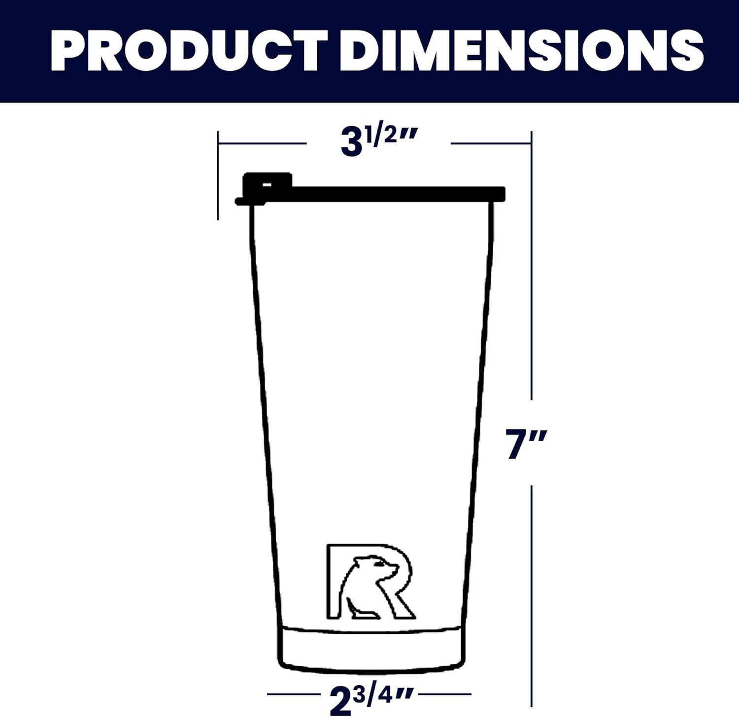 RTIC Pint – Vaso aislado de acero inoxidable de 16 onzas para café, cóctel congelado, bebida, taza de viaje de té con tapa, a prueba de derrames,