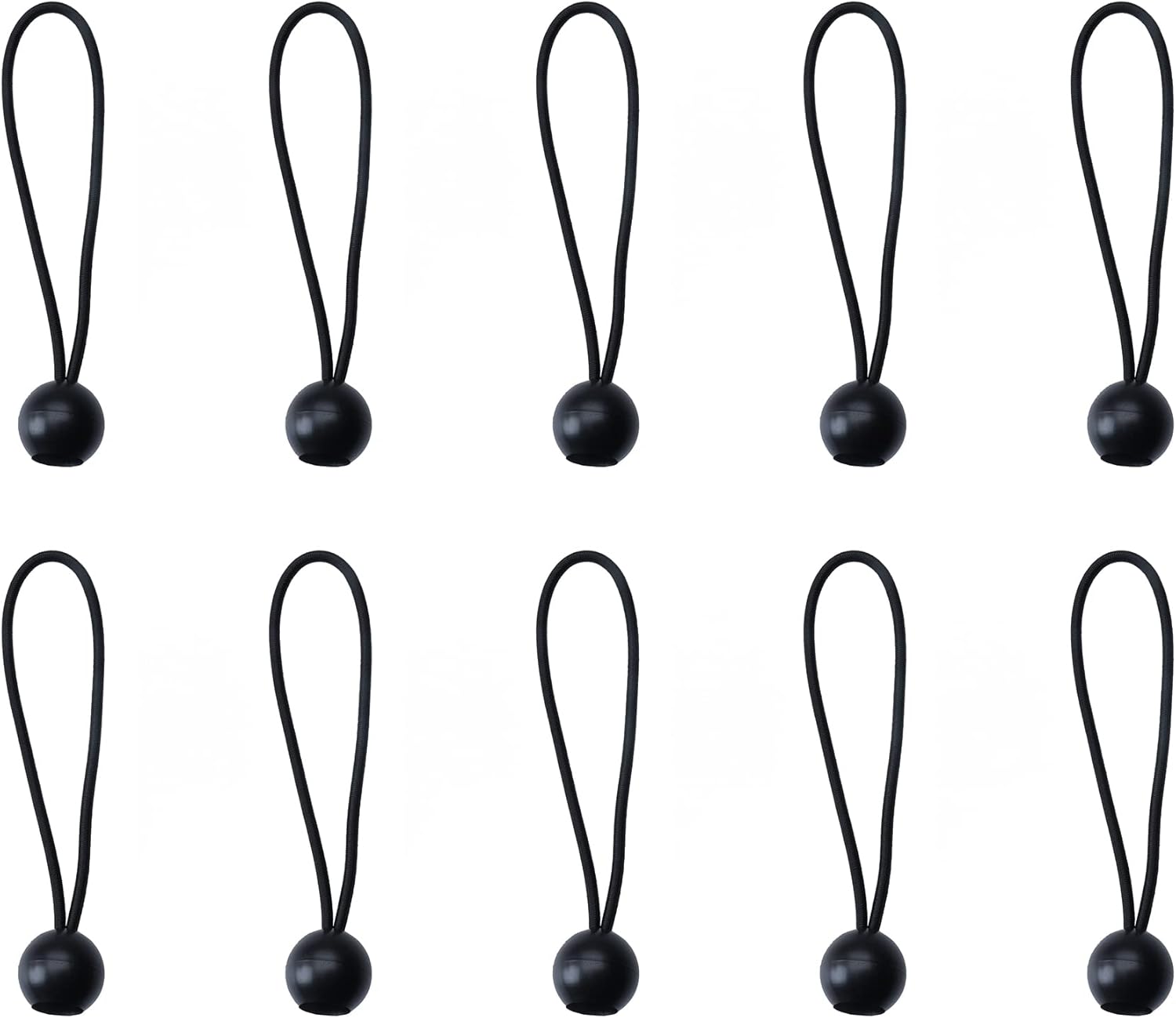 Sowaka 10 cuerdas elásticas de látex de 6 pulgadas, color negro, resistentes, para toldo, para camping, sostenimiento, tiendas de campaña, refugio