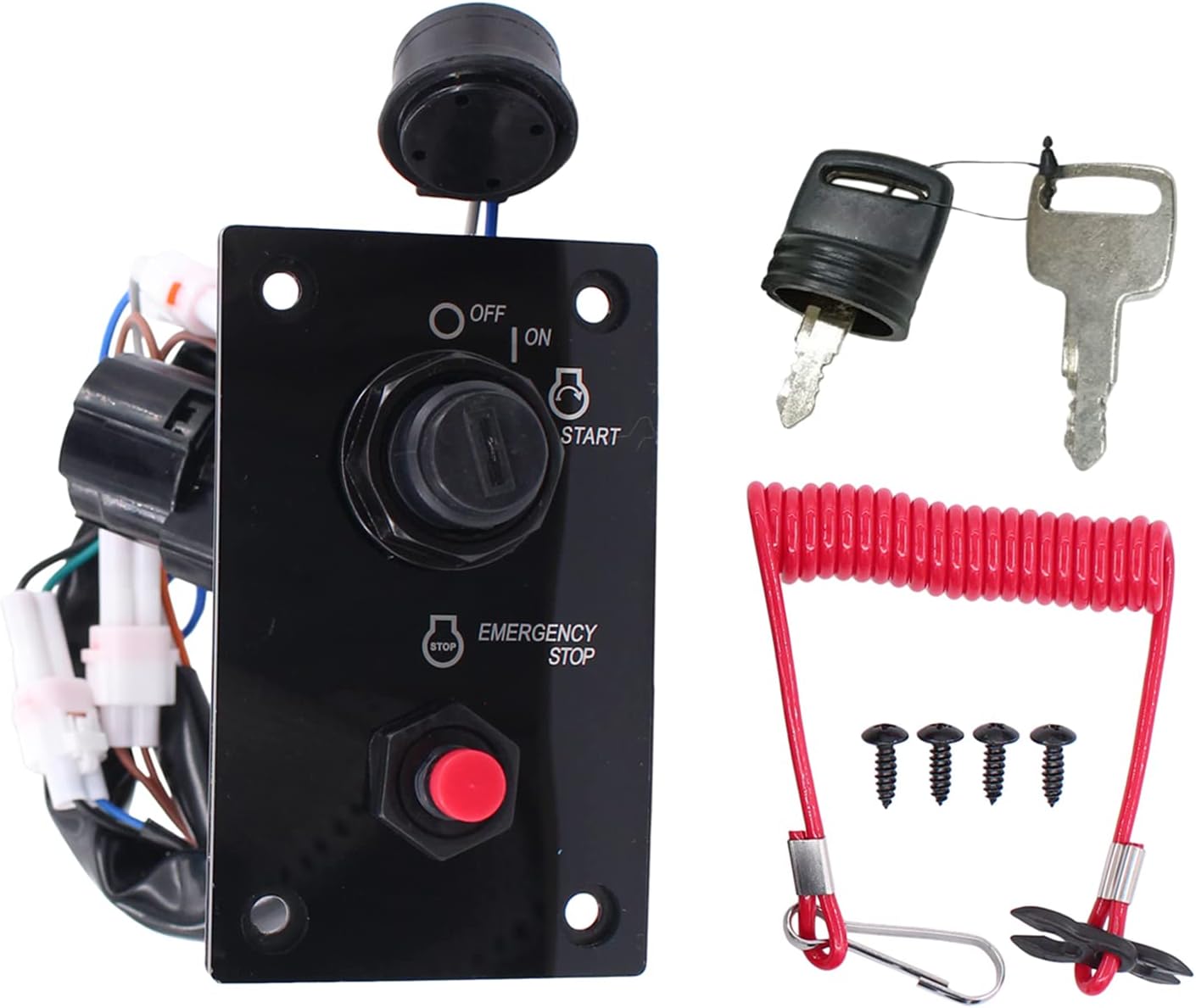 ApplianPar Panel de interruptor de encendido único superior fuera de borda con llave 37100-96J24 37100-96J27 para Suzuki
