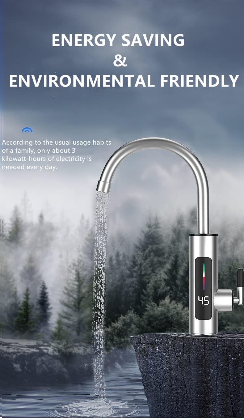 Calentador de agua caliente de 110 V grifo instantáneo sin tanque eléctrico cocina baño calentador rápido grifo de agua con pantalla digital LED