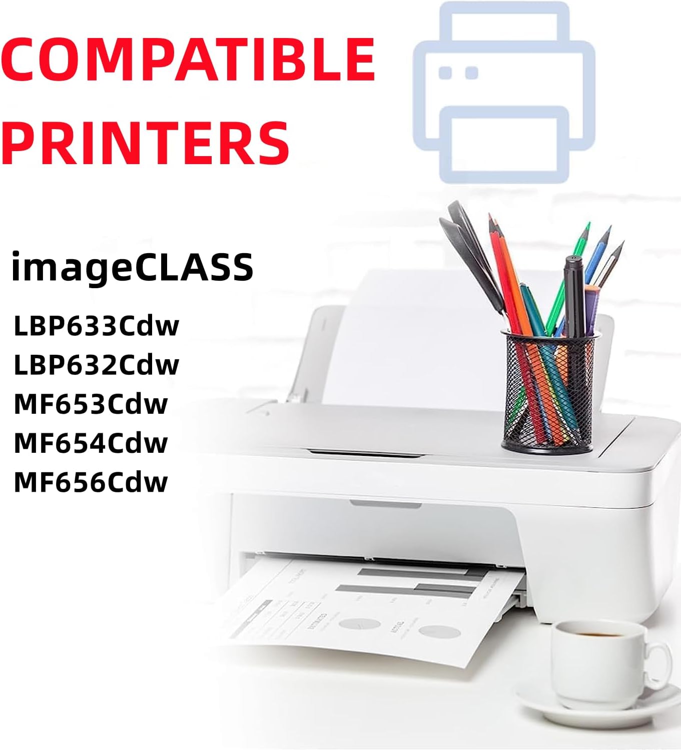 067H 067 Cartucho de tóner 067H 067, paquete de 4 unidades de repuesto compatible con MF656Cdw para Canon imageCLASS LBP633Cdw LBP632Cdw MF653Cdw