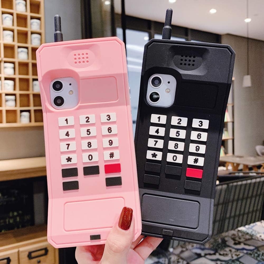 UnnFiko Funda de silicona 3D compatible con iPhone 14, retro clásica, creativa, de goma suave, funda protectora gruesa y divertida (retro para