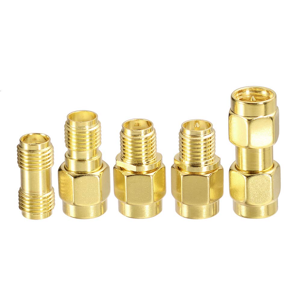 SUPERBAT SMA macho a SMA hembra RF cable coaxial coaxial de 20 pulgadas + 5 piezas kit adaptador coaxial RF, cable SMA + kit adaptador SMA a