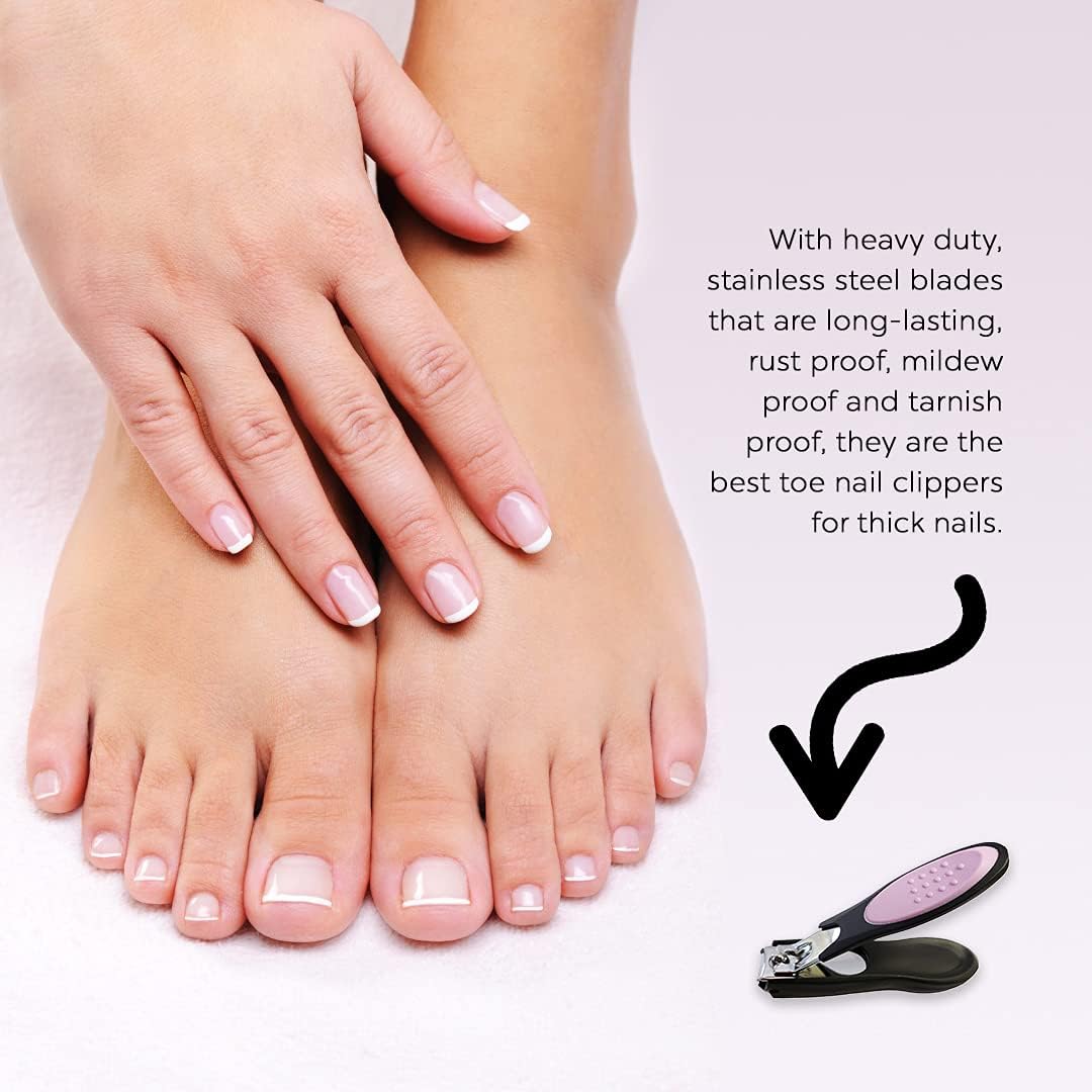 Cortaúñas con agarre cómodo, cortador de uñas chapado en cromo, cortador de uñas de los pies, recortador de uñas afilado y resistente, de acero